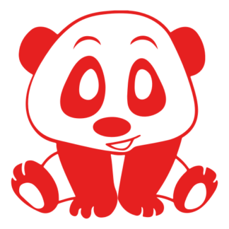 Playful Panda Decal (Red)